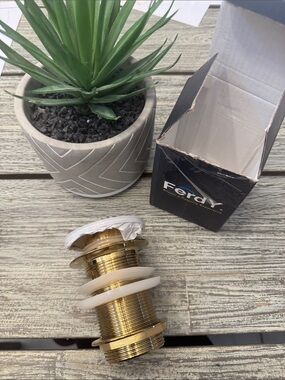 NWT FerdY (Amazon) Pop-up Drain for Freestanding Bathtub, Polished Gold Finish